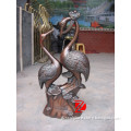art bronze double crane sculpture for wedding decoration